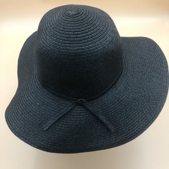 Black Wide-Brim Woven Sun Hat – Classic Minimalist Summer Essential main image 4